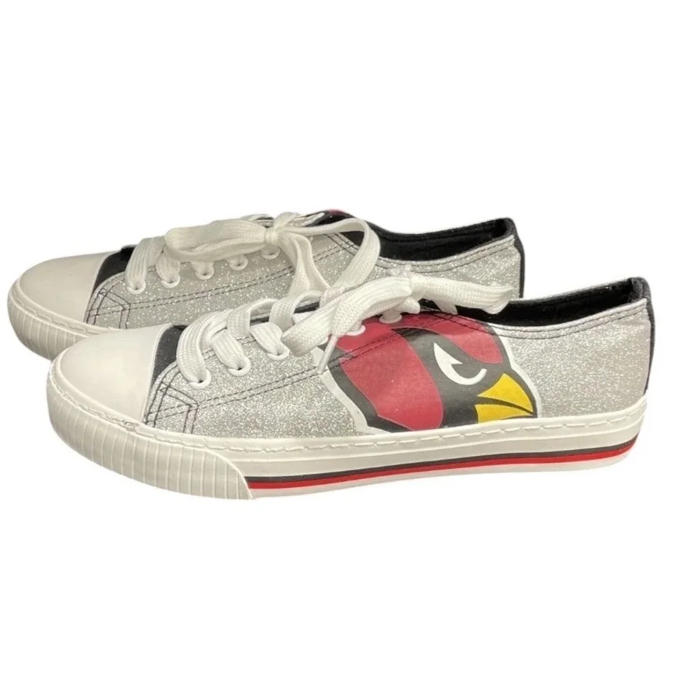 FOCO‎ NFL Arizona Cardinals Women's Size 9 Glitter Low Top Canvas Shoes Sneakers